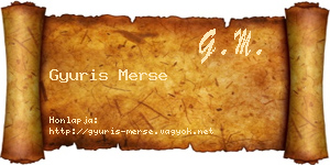 Gyuris Merse névjegykártya